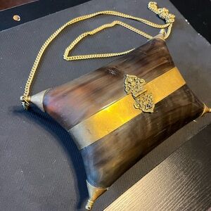 Vintage 30s Horn and Brass Clutch